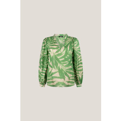 Jansen Amsterdam Printed long sleeve blouse ocean wl770 multi green