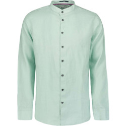 No Excess Overhemd lang mouw met moa boord linnen mint