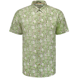 No Excess Overhemd korte mouw met print allover green