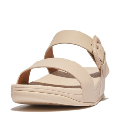 FitFlop Lulu covered-buckle raw-edge leather slides