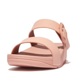 FitFlop Lulu covered-buckle raw-edge leather slides