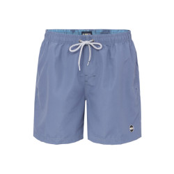 Happy Shorts Heren zwemshort effen blauw/grijs