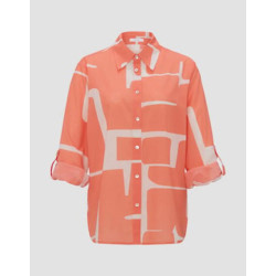 Opus | blouse fumine graphic peachy coral