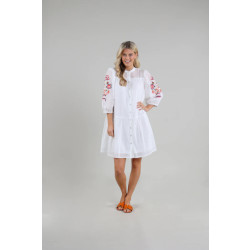 Nukus Ame dress embroidery off white