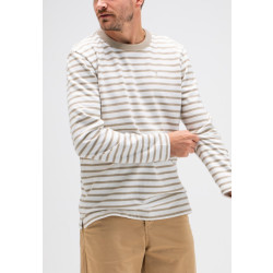 Butcher of Blue Gaspard stripe crew stone beige longsleeve - sweater