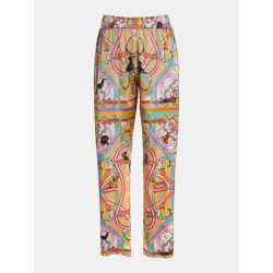 Mucho Gusto Silk pants roma with dachshund