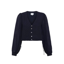 FRNCH Donkerblauwe cropped blouse nydia -