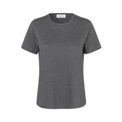 Modström Grijs basic linnen t-shirt holt -