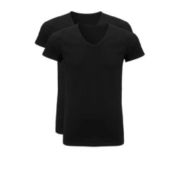 Ten Cate 30217 basic v-shirt 2-pack zwart