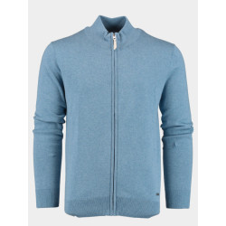 Bos Bright Blue Scotland blue vest danx full zip flat knit 24105da20sb/267 dark denim