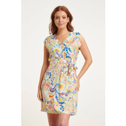 Smashed Lemon 24454 zomerjurk met rijke ornamentele printv-hals |