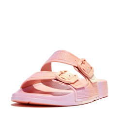 FitFlop Iqushion iridescent two-bar buckle slides