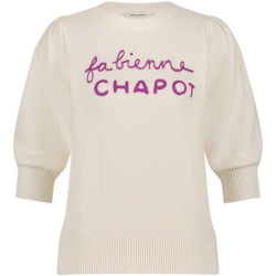Fabienne Chapot Ravi logo pullover cream white