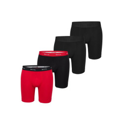 Phil & Co Boxershorts heren met lange pijpen boxer briefs 4-pack rood / zwart