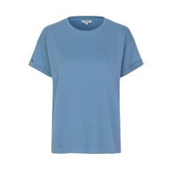 MbyM Lichtblauw basic t-shirt met omgeslagen mouw amana -