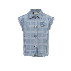 Looxs Revolution Meisjes gilet denim geruit