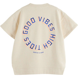 Scotch & Soda Split hem graphic sweatshirt soft ice melange