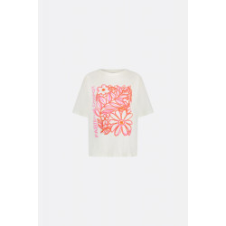 Fabienne Chapot Clt-295-tsh-ss24 fay bloom pink t-shirt cream white/pink