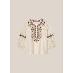 Summum Blouse cotton voile embroidered