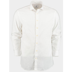 Bos Bright Blue Casual hemd lange mouw avenue li-co ws plain shirt l 24107av01bo/100 white