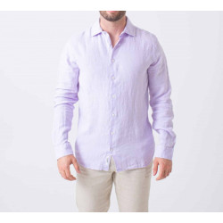Van Harper Linnen shirt lavendel heren overhemd lange mouw