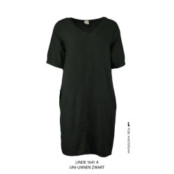FOS Amsterdam 1641 001 fos jurk linde zwart uni linnen