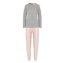 By Louise Dames pyjama set lang grijs/roze