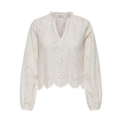 Jacqueline de Yong Ditte l/s embroderie short shirt