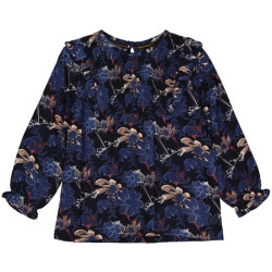 Levv Meisjes blouse birgit aop donker bloemen