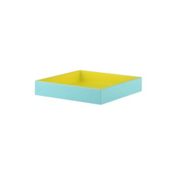 Gift Company Spa tray s, square, 2 tone shiny turquoise-matt yellow