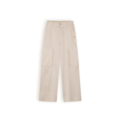NoBell Meisjes broek cargo stretch susy pearled wit