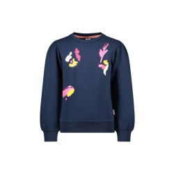 B.Nosy Meisjes sweater embroidery filou navy