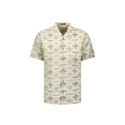 No Excess 23440350 shirt short sleeve resort collar allover printed with linen