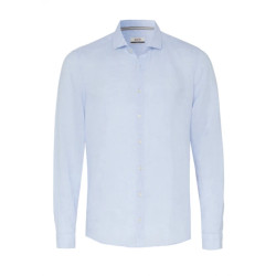 Pure 3805-21110 102 plainlight blue heren linnen overhemd lange mouw