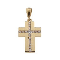 Christian Rose gouden zirkonia kruis