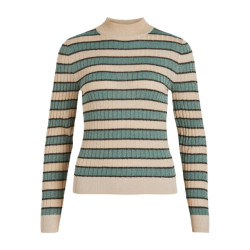 Vila Visia ls glitter knit top b zand dessin