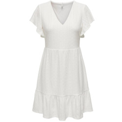 Only Onlsandra ss v-neck dress jrs off-white