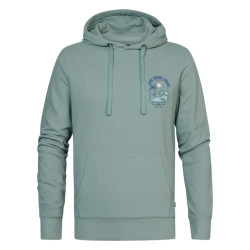 Petrol Industries Men sweater hooded print aqua