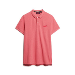 Superdry Classic pique polo shirt donker rose