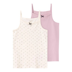 Name It Kinder topje meisjes nkfstrap 2-pack roze/off-white
