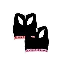 Muchachomalo Dames 2-pack racerback effen