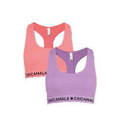 Muchachomalo Dames 2-pack racerback effen