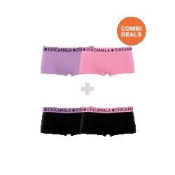 Muchachomalo Dames 2+2-pack boxershorts effen