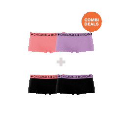 Muchachomalo Dames 2+2-pack boxershorts effen