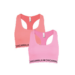 Muchachomalo Dames 2-pack racerback effen