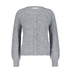 Red Button Cardigan ajour grey
