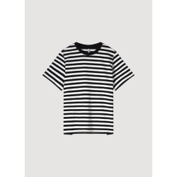 Summum Lyon-30645 986 short sleeve top classic cotton tee black-white