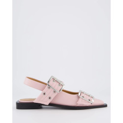 Ganni Dames chunky buckle ballerina