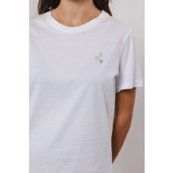 Rino & Pelle Jolene.700nos rino en pelle t-shirt hearts embroeidery white gold