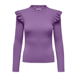 Only Onlsia sally ruffle ls pullover knt -